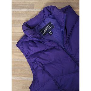 Land's End Women's Down Puffer Vest, Purple, Size Medium